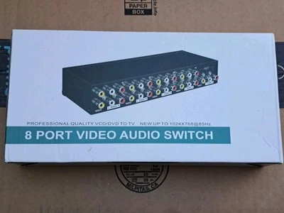Panlong Switch 8 in 1 Out Composite Video L/R Audio Selector Box 8 x 1 Open Box  - Image 1 of 4
