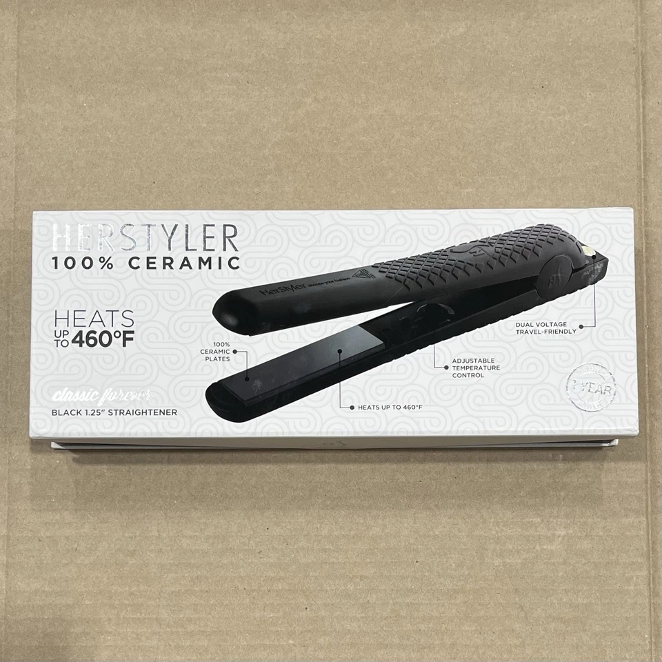 HerStyler Forever Professional 1.25" Ceramic Flat Iron Ionic Hair Straightener - Image 1 of 1