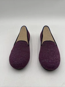 NWOB ROTHY’S Loafer Purple Sparkle Knit Round Toe Slip On Flats Kids Size 2 - Picture 1 of 7