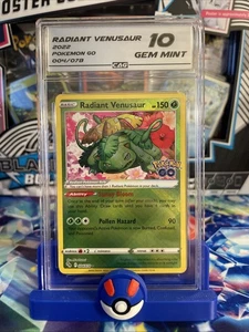 Pokemon GO Radiant Venusaur Holo Rare Pokémon Card 004/078 CAG 10 Gem Mint - Picture 1 of 2