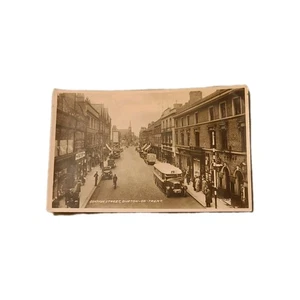 Vintage Station Street Burton On Trent RPPC Real Photo Postcard - Picture 1 of 2