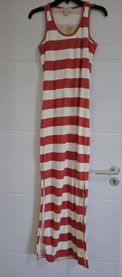 Vestido Michael Kors Para Mujer TALLA Pequeño Maxi Rayas Sangría/Blanco Sin Mangas  Foto 1 de 2