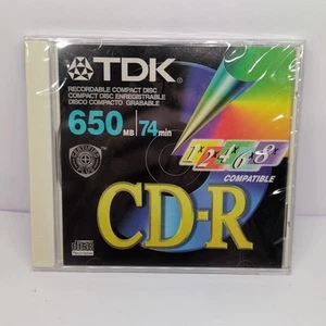 CD - Recordable - TDK 650 MB 74 min : 1x - 8x :  Blank CDR - Sealed NEW - Picture 1 of 3