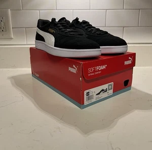 Puma Astro Kick Herren Gr. 11,5 - schwarz weiß Wildleder Skater Sneaker Schuhe 369115-01 - Bild 1 von 7