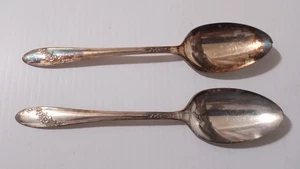 Tudor Plate Oneida Community Queen Bess II Silverplate Place Table Spoon Set 2 - Picture 1 of 5