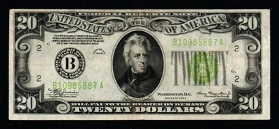 1934 $20 New York BEAUTIFUL XF+ Federal Reserve Note! - Image 1 of 2