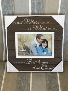 Malden Wood Picture Frame Where you go family love distressed 4X6 Hang Or Table - Picture 1 of 8