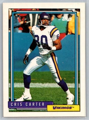 1992 Topps Football #552 Cris Carter - VG - Minnesota Vikings - Image 1 of 2