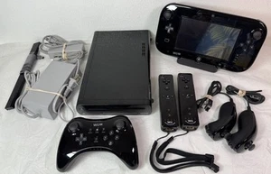 Nintendo WiiU Deluxe Schwarz 32GB Konsole mit Gamepad Controller & Pro Controller - Bild 1 von 20