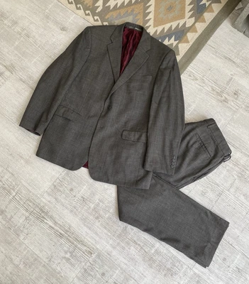 Blazer Traje Informal Chester Barrie London Para Hombres Lana Gris 2 Piezas Talla 42L/L Foto 1 de 4