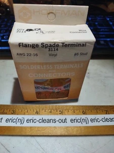 Hoffman 3114 Flange Spade Terminals Solderless #6 stud 22-16 AWG Quan 52 - Picture 1 of 3