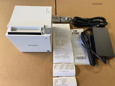 Epson TM-M30 Bluetooth Ethernet USB Thermal POS Receipt Printer M335B 011 White - Image 1 of 4