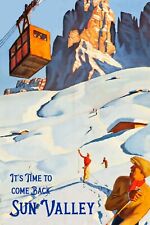 Ski In Sun Valley 1930 Advertising Travel Poster 16 x 24 Skiing at it best
