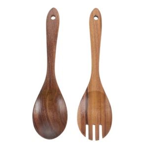 Juego de cucharas portátiles para servir de cocina cubiertos de madera - Imagen 1 de 11