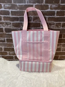 VS Victoria's Secret Pink White Striped Cooler & Tote Bag in one! Beach Cooler - Picture 1 of 5
