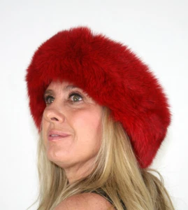 Nueva diadema de piel de zorro rojo ladrillo Efurs4less - Imagen 1 de 4