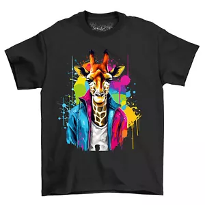 Camiseta Diseño Goteo Pintura Hombre Jirafa - ¡Divertida y Salvaje! Camiseta Divertida, Unisex Pr - Imagen 1 de 38