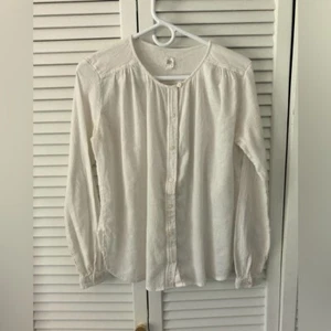 Women's GAP White Long Sleeve 100% Cotton Gauze Button Down Blouse, Size Small - Picture 1 of 8