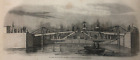 2 Illustrazioni Stampe D'epoca 1847 Incisioni Xilografie Bassin Floride Havre