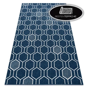 Alfombra moderna SISAL "SPRING" hexagonal enroscada - azul mejor calidad - Imagen 1 de 6