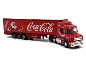 ZD 1:148 Scania Coke Christmas Container Delivery Truck Model Diecast Metal Car - Picture 1 of 8