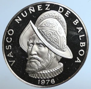 1976 PANAMA BIG Proof Silver CONQUISTADOR BALBOA Central America Coin i110927 - Picture 1 of 3