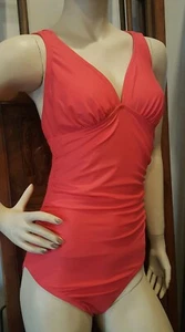 Damen MERONA BADEANZUG Badeanzug Träger Rücken komplett gefüttert KORALLE L Large Neu mit Etikett - Bild 1 von 11