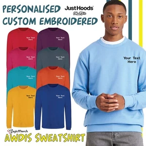 Felpa AWDis ricamata il tuo testo/logo abbigliamento da lavoro casual cervo gallina fare palestra top - Foto 1 di 24