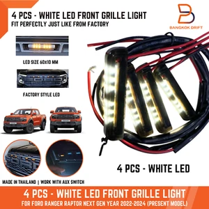 4PCS WHITE LED FRONT GRILLE LIGHT LAMP FOR FORD RANGER RAPTOR PY NEXT GEN 22-25 - Picture 1 of 12