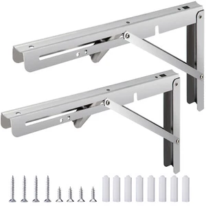 2Stk Klappkonsole Schwerlast Edelstahl belastbar bis 150Kg Klappregal Klapptisch - Bild 1 von 13