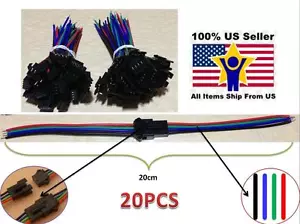 10 pair Male&Female 4 Pin Connector with wire for 5050/3528 RGB Led Driver/Strip - Picture 1 of 4