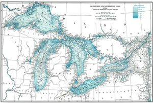 The Northern And Northwestern - Great Lakes Canals Streams - 1948 - Map Poster - Bild 1 von 1