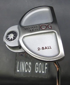 Odyssey White Hot OG 2-Ball Putter 86.5cm Length Steel Shaft Two Thumb Grip - Picture 1 of 7