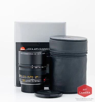 Leica APO-Summicron-M 75 mm F/2 ASPH. Lente negra #11637. Vendedor de EE. UU. 6 bits Foto 1 de 4