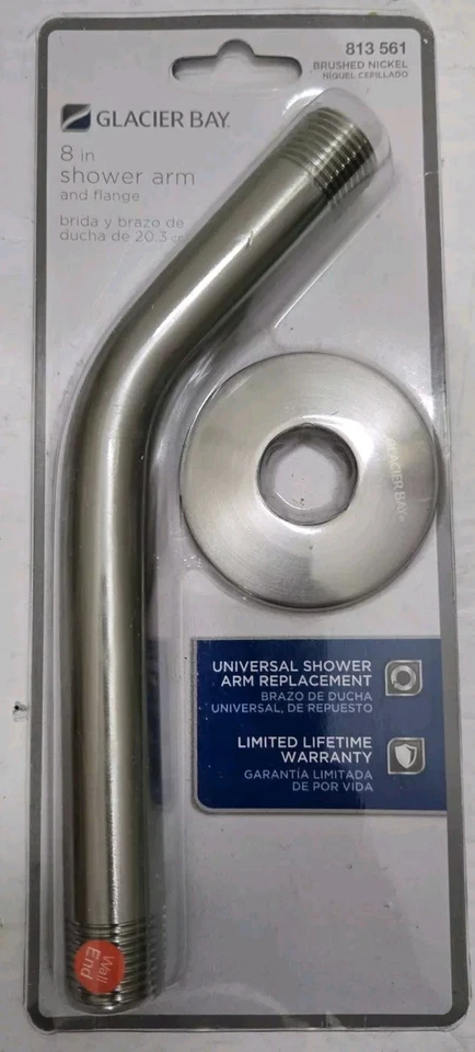 Brazo de ducha GLACIER BAY 8" pulgadas con brida cromada universal 638 881 nuevo Foto 1 de 4