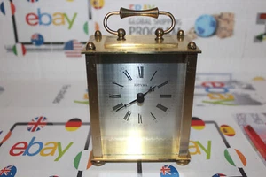 CLOCK, CARRIAGE CLOCK, ESTYMA, ROMAN NUMERALS, QUARTZ - Picture 1 of 6