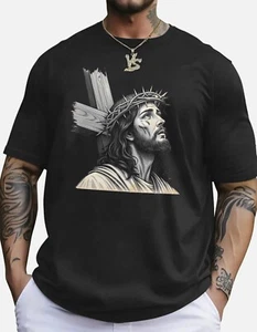 Jesus Kreuz rettet die Welt Christlicher Glaube Männer T-Shirt - Bild 1 von 2