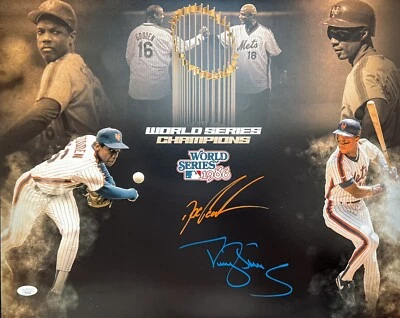 Dwight Doc Gooden & Darryl Strawberry Signed 16x20 Photo Comp JSA COA Mets - Image 1 of 3