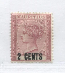 Mauritius 1878 overprinted 2 cents mint o.g. hinged - Bild 1 von 1