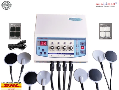 New 4 Ch.  Electro-Therapy For Pain Relief with Self Adhesive Electrodes - Image 1 of 4
