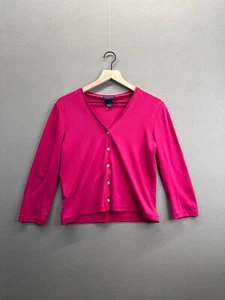 Ann Taylor Womens Pink Cardigan Long Sleeve V-Neck Size MP" - Picture 1 of 11