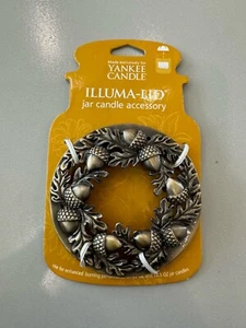 Yankee Candle Illuma Lid Jar Topper Leaves & Acorns Fall Autumn RETIRED 2007 - Picture 1 of 3