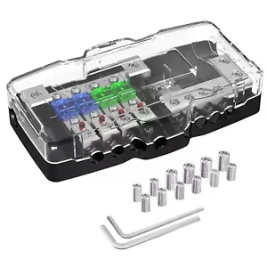 Fused Power Distribution Block Car Audio MIDI(Mini-ANL) Fuse Block 12V 0/4 Gauge - Picture 1 of 6