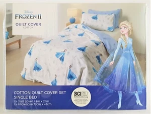 Licensed DISNEY FROZEN 2 Reversible SINGLE Bed Quilt Doona Cover Set 100% COTTON - Picture 1 of 6
