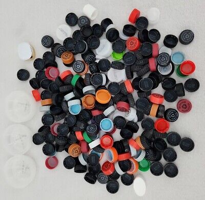 Lot Of 250 Plus Assorted Sizes Colors Plastic Lids Tops Caps Craft Supplies Art • 9.94€