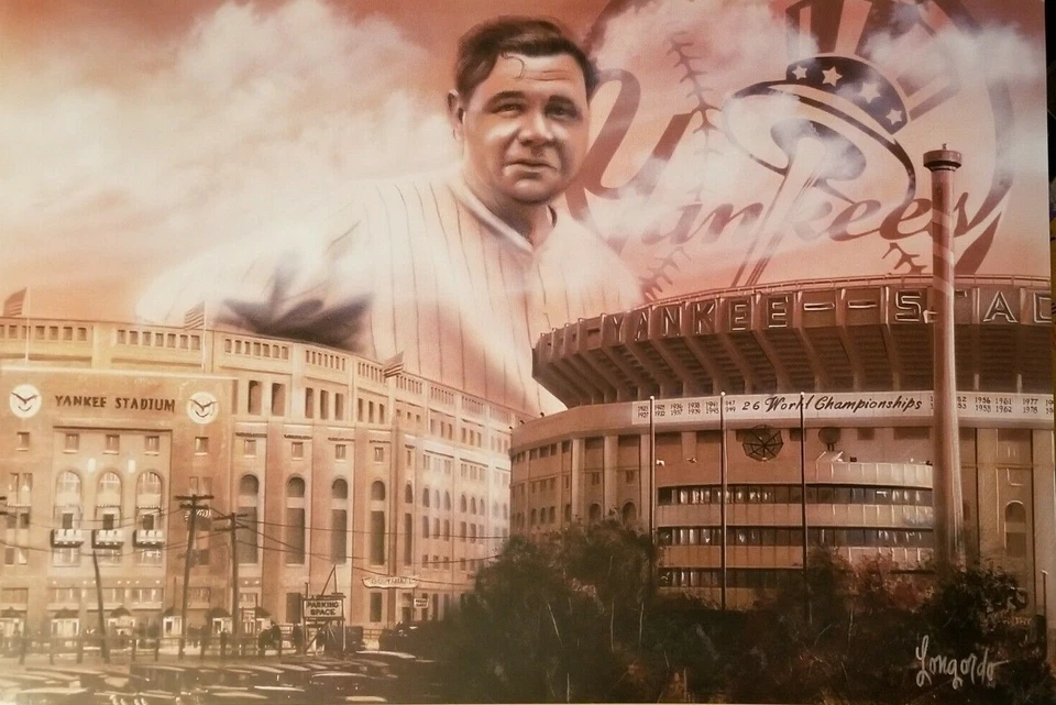 The House that Ruth Built poster NY Yankees Babe Ruth New & old Yankee Stadium - Image 1 of 1