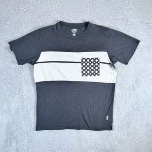 Uniqlo Karakami Karacho Medium Mens Black Graphic Logo Single Pocket T Shirt - Picture 1 of 8