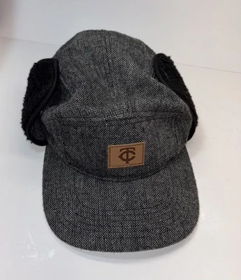 Gorra Gorra Minnesota Twins SGA Gris Negra Sherpa Oreja Solapa SnapBack Otoño Moda Foto 1 de 4