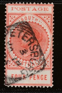 1903 Australia del Sur 4d Naranja-Rojo Largo Tom 'Petersburgo' SG 281 Usado - Imagen 1 de 2