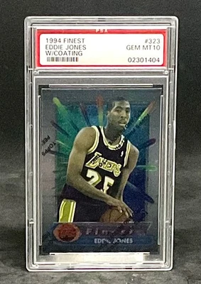 Topps Finest Eddie Jones 1994-95 novato con revestimiento #323 PSA 10 gemas como nuevo Foto 1 de 2